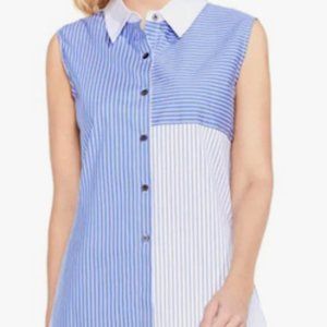 NWT VINCE CAMUTO Color Block Pinstripe Sleeveless Top